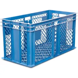 Ящик 800х400х410 перфорированный синий для перевозки живой птицы