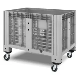 Пластиковый контейнер iBox 1200х800 перфорированный на колесах