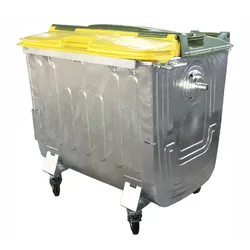 Оцинкованный мусорный контейнер  1000 литров с пластиковой крышкой